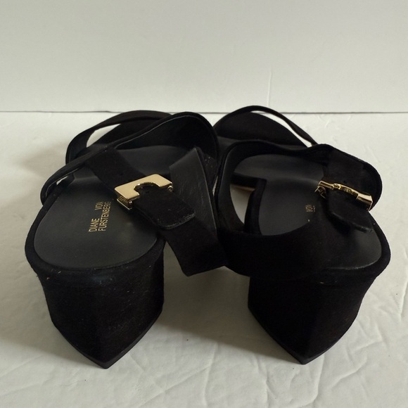 Diane Von Furstenberg Black Wedge Sandals - Picture 4 of 11